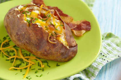 Baked Potato with bacon, cheese and chives